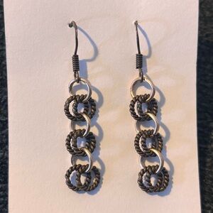 Copper Chain Mail Dangle Earrings